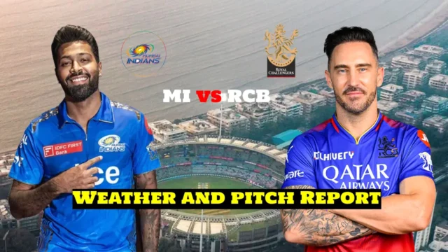 IPL 2024 MI vs RCB Pitch Report, Weather Report